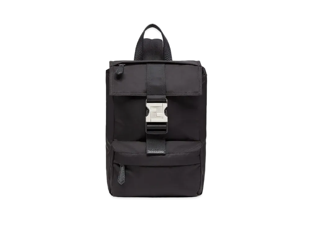FENDI Ness Back Pack Small Nylon Backpack "Black"