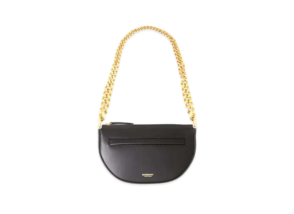Burberry Mini Leather Zip Olympia Bag "Black"