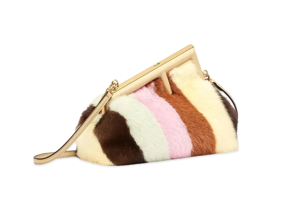 FENDI Fendi First Small Mink Bag Inlay "Multicolor"