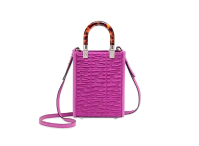 FENDI Sunshine Shopper Small Ff Fabric Mini Bag "Purple"