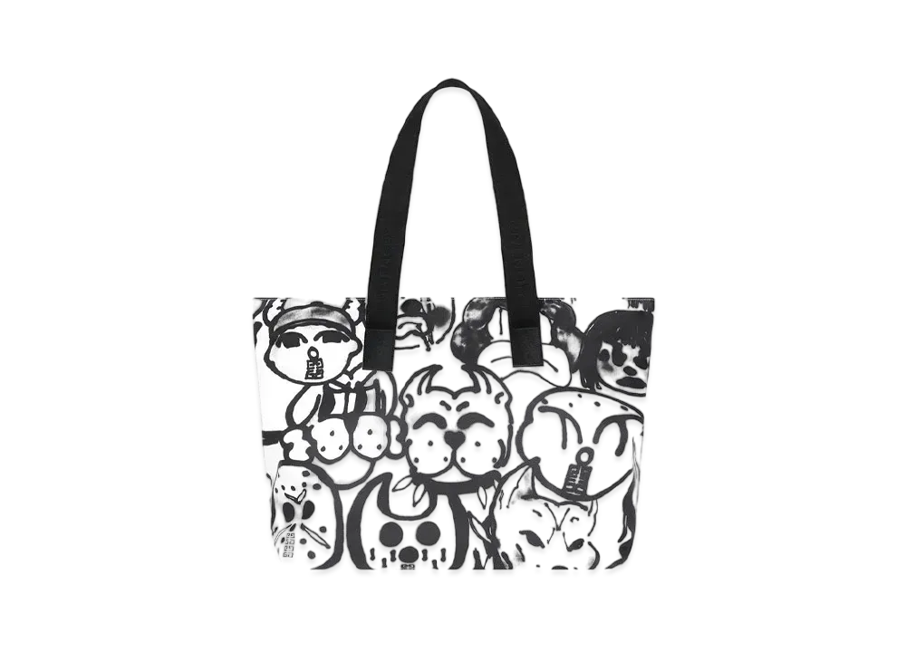 GIVENCHY 4G Light Shopping Bag With Tag Effect Prints "White/Black"