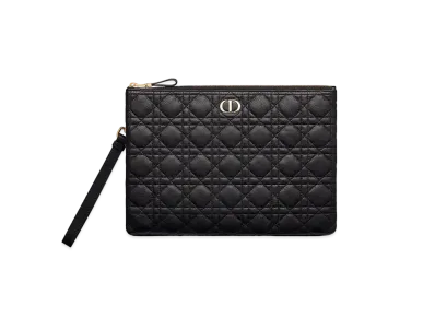 Dior Caro Large Daily Pouch Cannage Calfskin "Black"