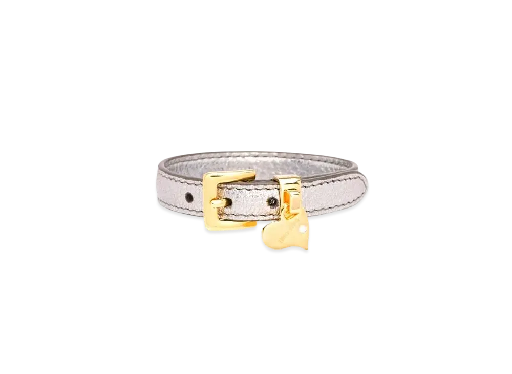 MIU MIU Madras Leather Bracelet "Silver"
