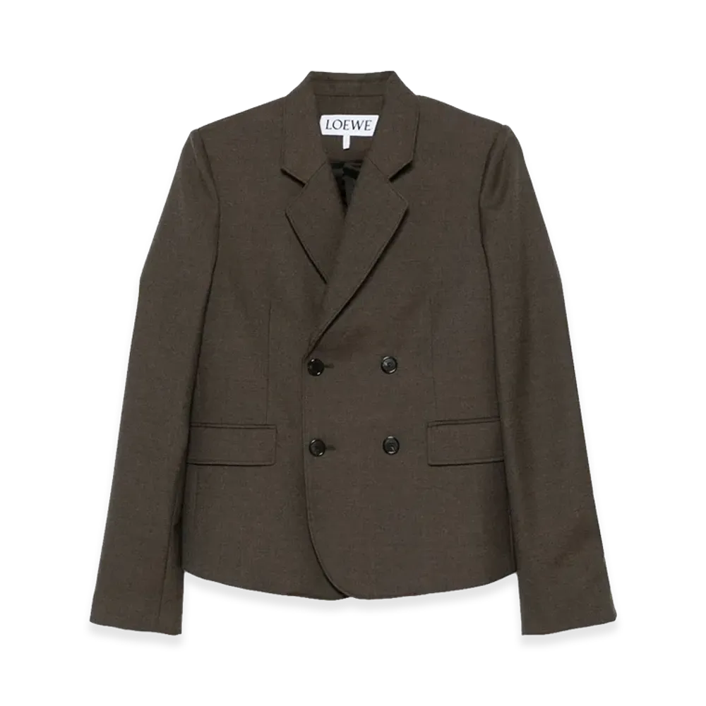 LOEWE Women's Mélange Twill Blazer "Brown"