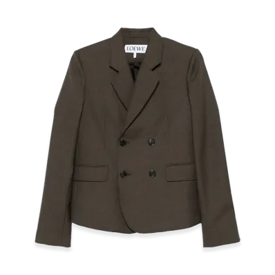 LOEWE Women's Mélange Twill Blazer "Brown"