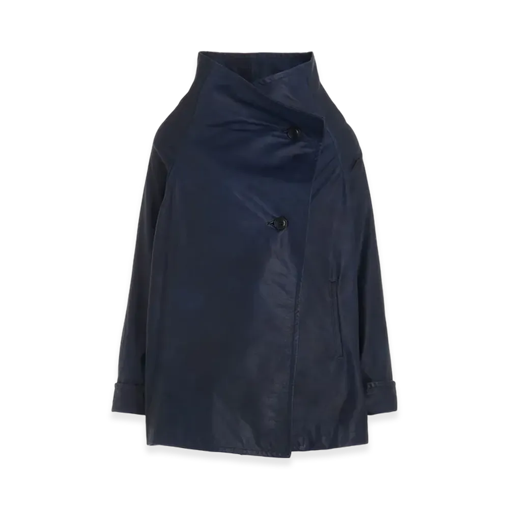 Y's Indigo Mud Dyed Leather Jacket "Navy"