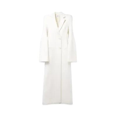 Alexander McQUEEN Molded Shoulder Double-Breasted Coat "Ivory"
