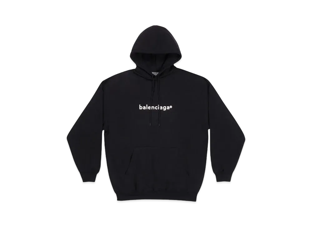 バレンシアガ メンズ ニュー コピーライト ミディアムフィット フーディー "ブラック" 570811TIV551070