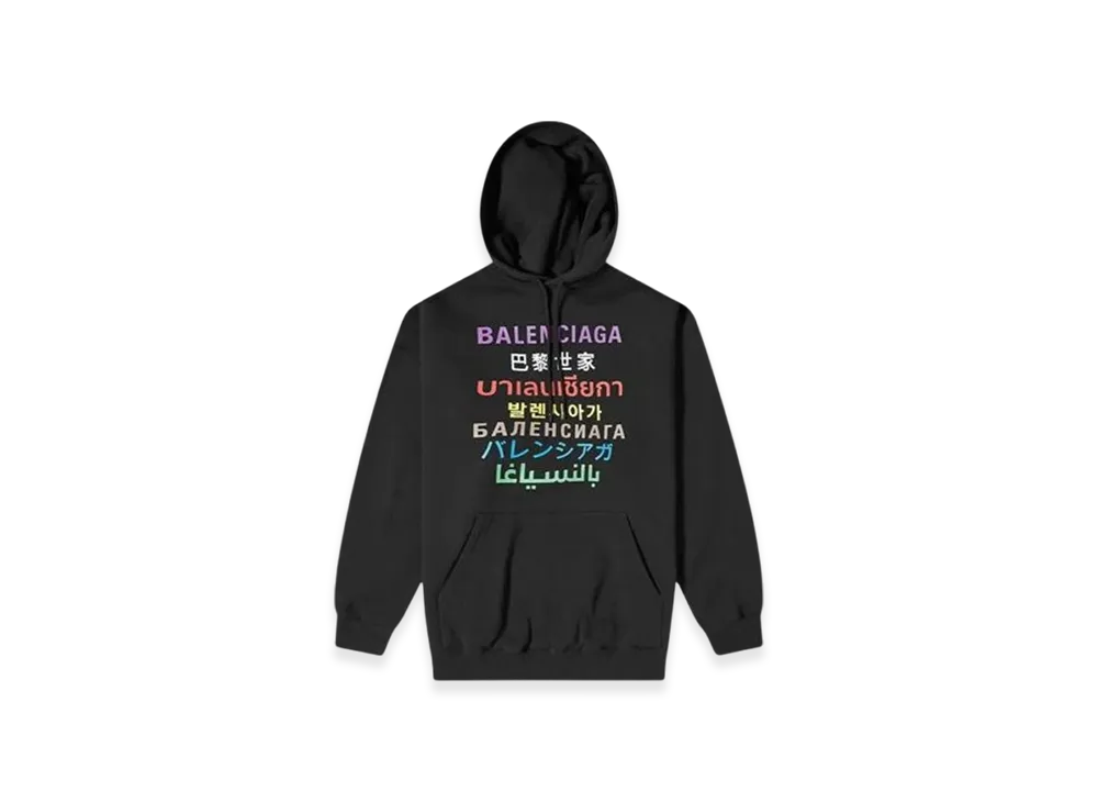 BALENCIAGA Languages Hoodie "Black Multicolor"