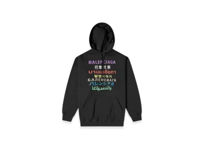 BALENCIAGA Languages Hoodie "Black Multicolor"