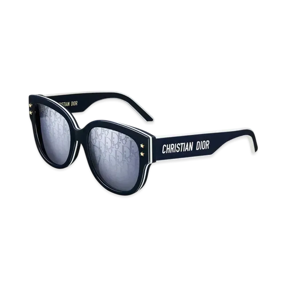 Dior DiorPacific B2F Round Sunglasses "Navy Blue/White"