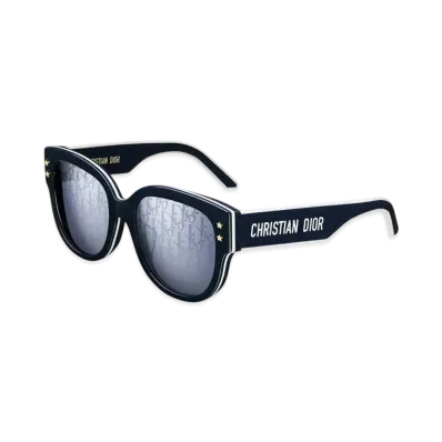 Dior DiorPacific B2F Round Sunglasses "Navy Blue/White"