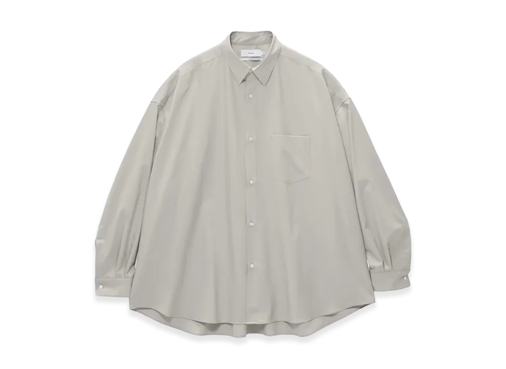 Graphpaper Extra Fine Wool L/S Oversized Regular Collar Shirt "Ash"