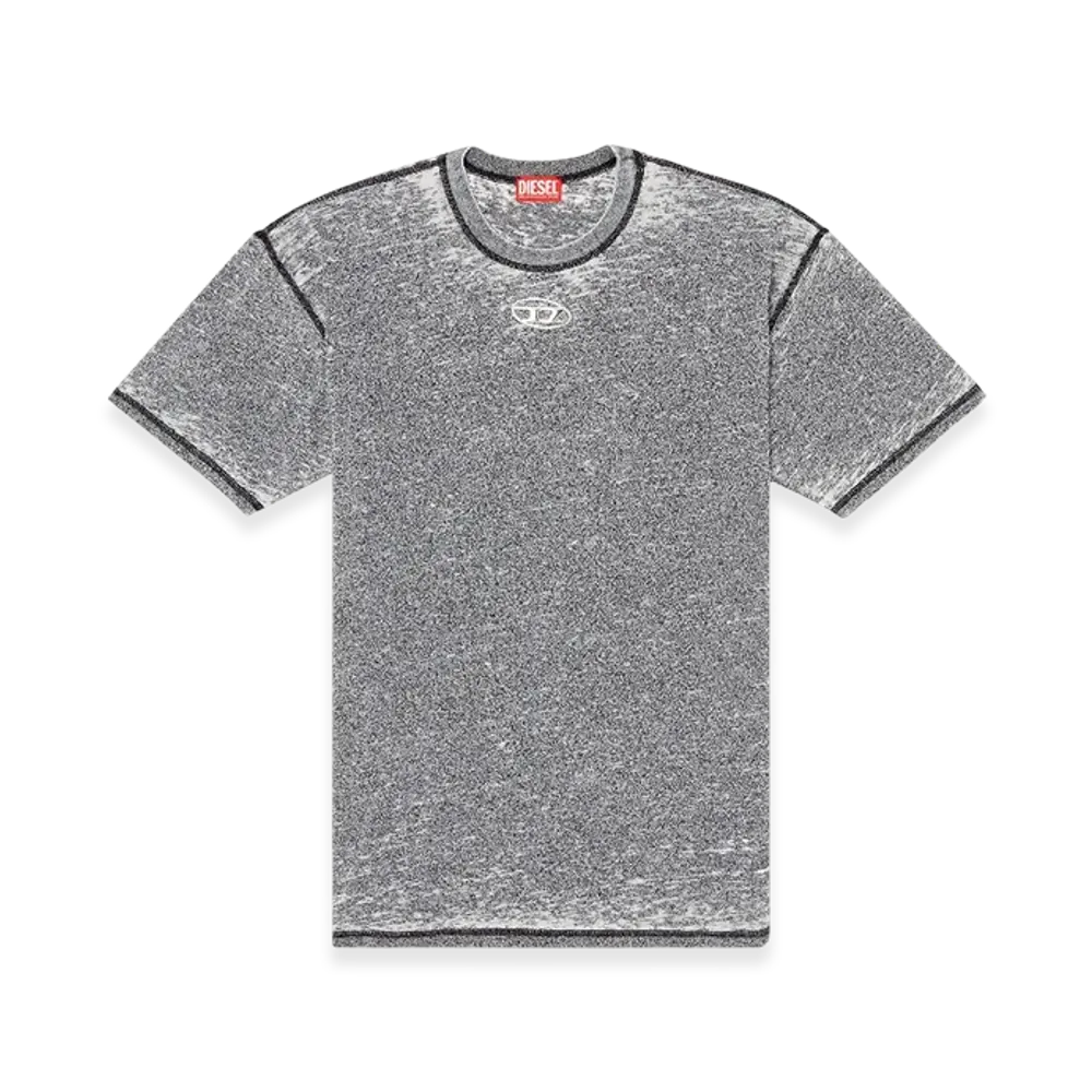 Diesel T-Boxt-Pak Burnout T-Shirt With Metal-Look Logo "Gray"