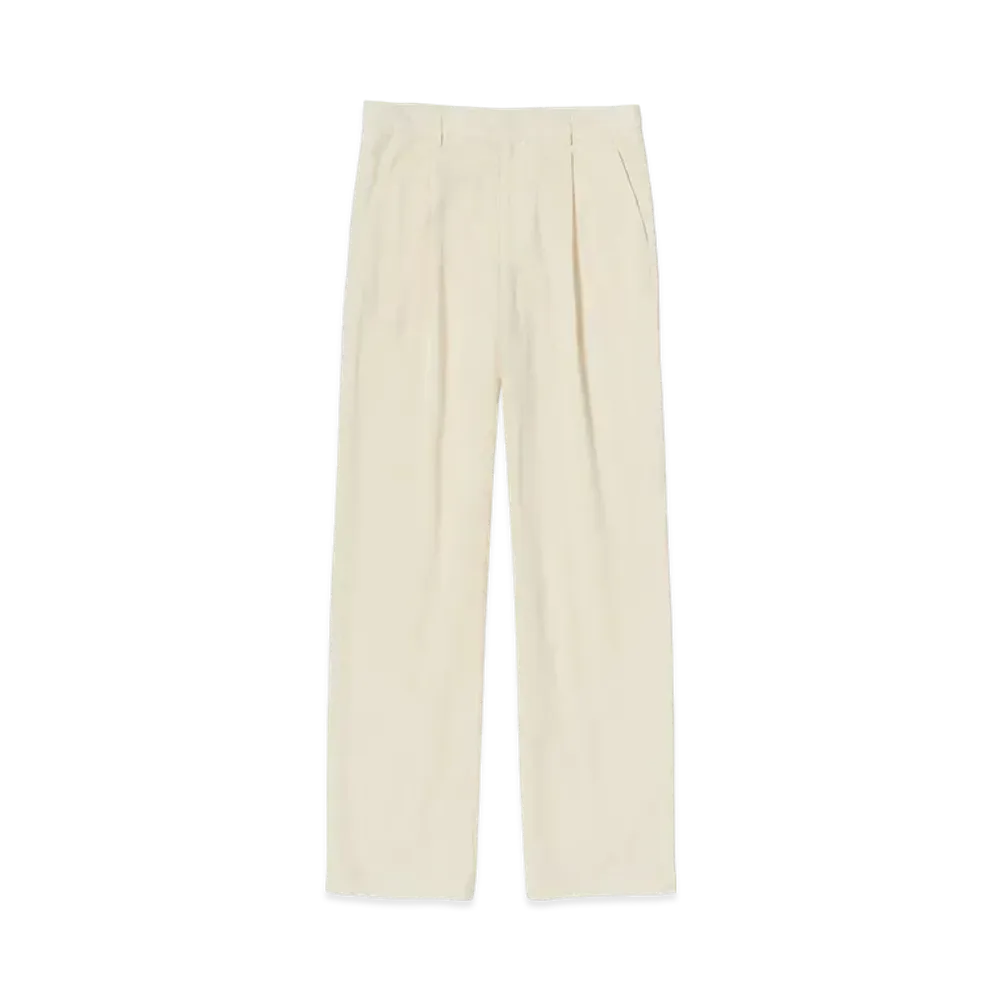 AURALEE Light Cotton Wool Viyella Slacks "Ivory White"