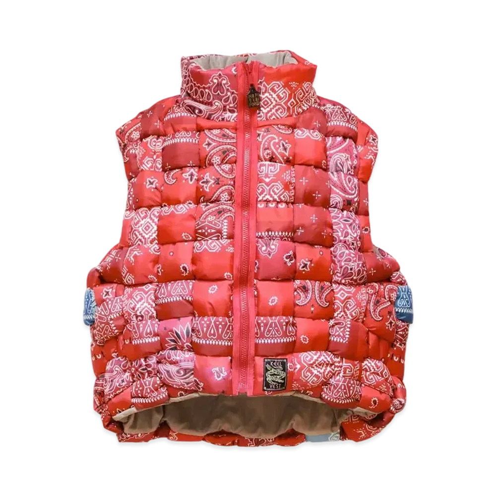 KAPITAL BANDANA TRANSCRIPTION NYLON KEEL WEAVING VEST "Red"