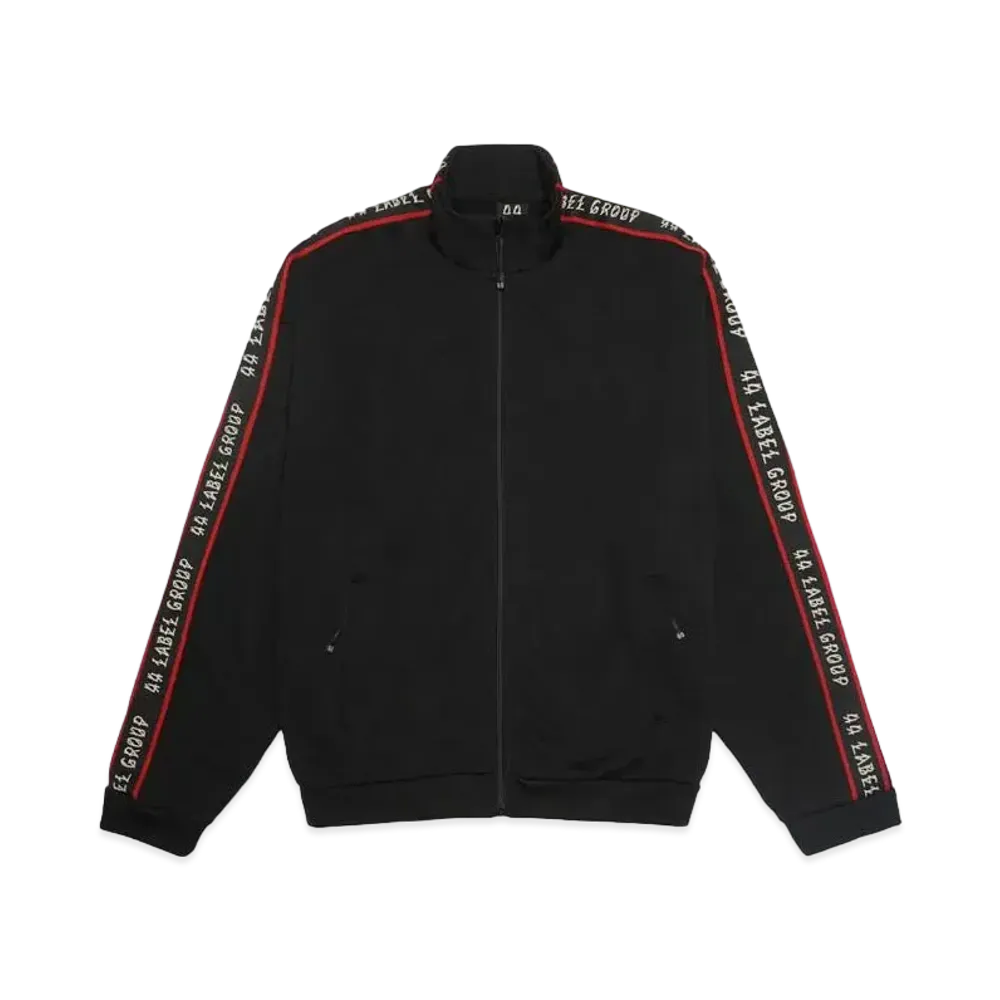 44 LABEL GROUP TAPED HIGH NECK ACETATE JERSEY BLACK + 44 LOGO TAPE "BLACK"