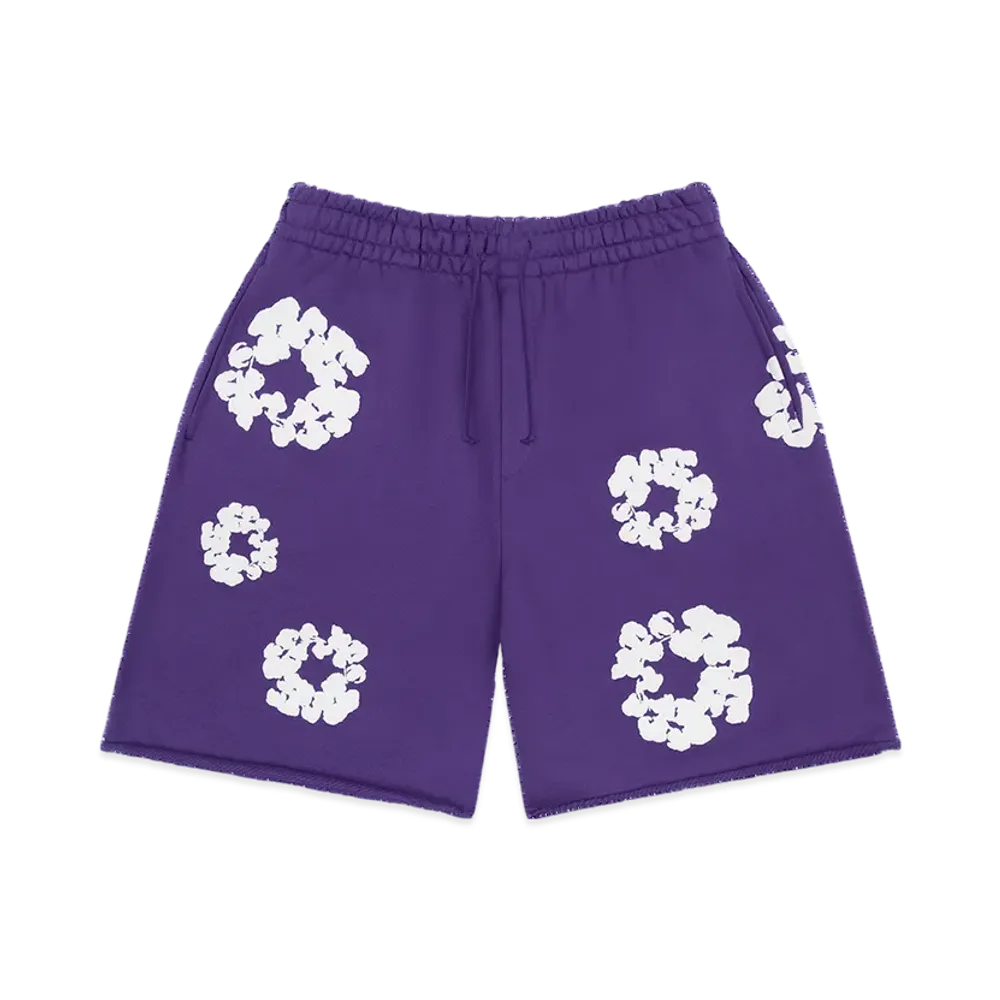 DENIM TEARS Cotton Wreath Sweatshorts "Purple"