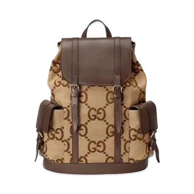 GUCCI Backpack With Jumbo GG "Camel/Ebony"