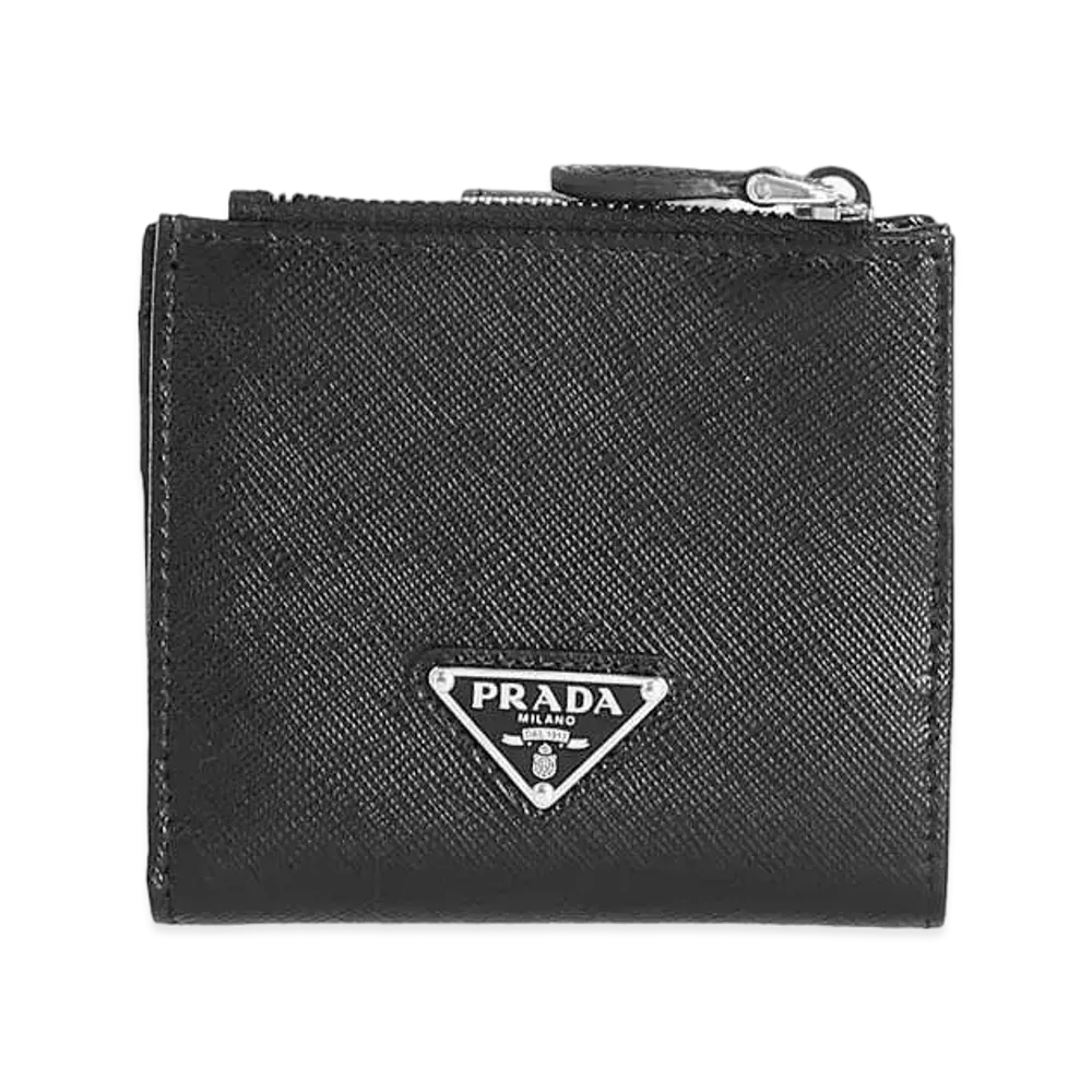PRADA Small Saffiano Leather Wallet "Black"
