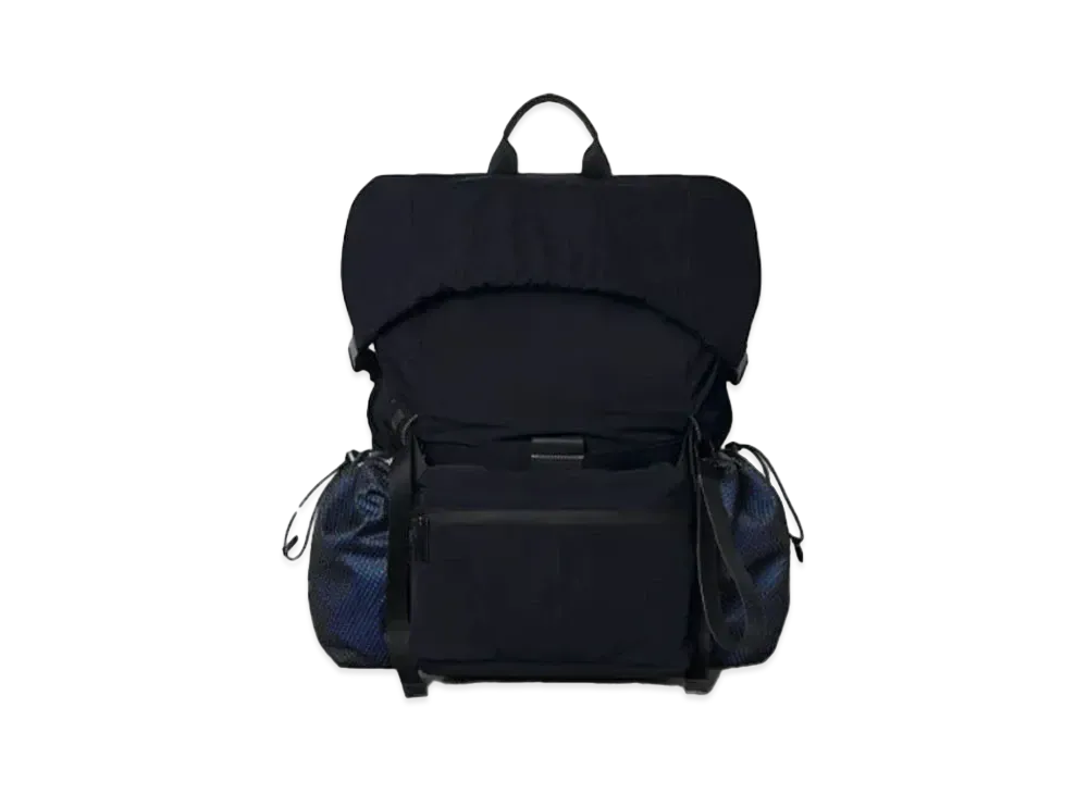 Bottega Veneta Medium Paperly Nylon Backpack "Black/Primary Blue"