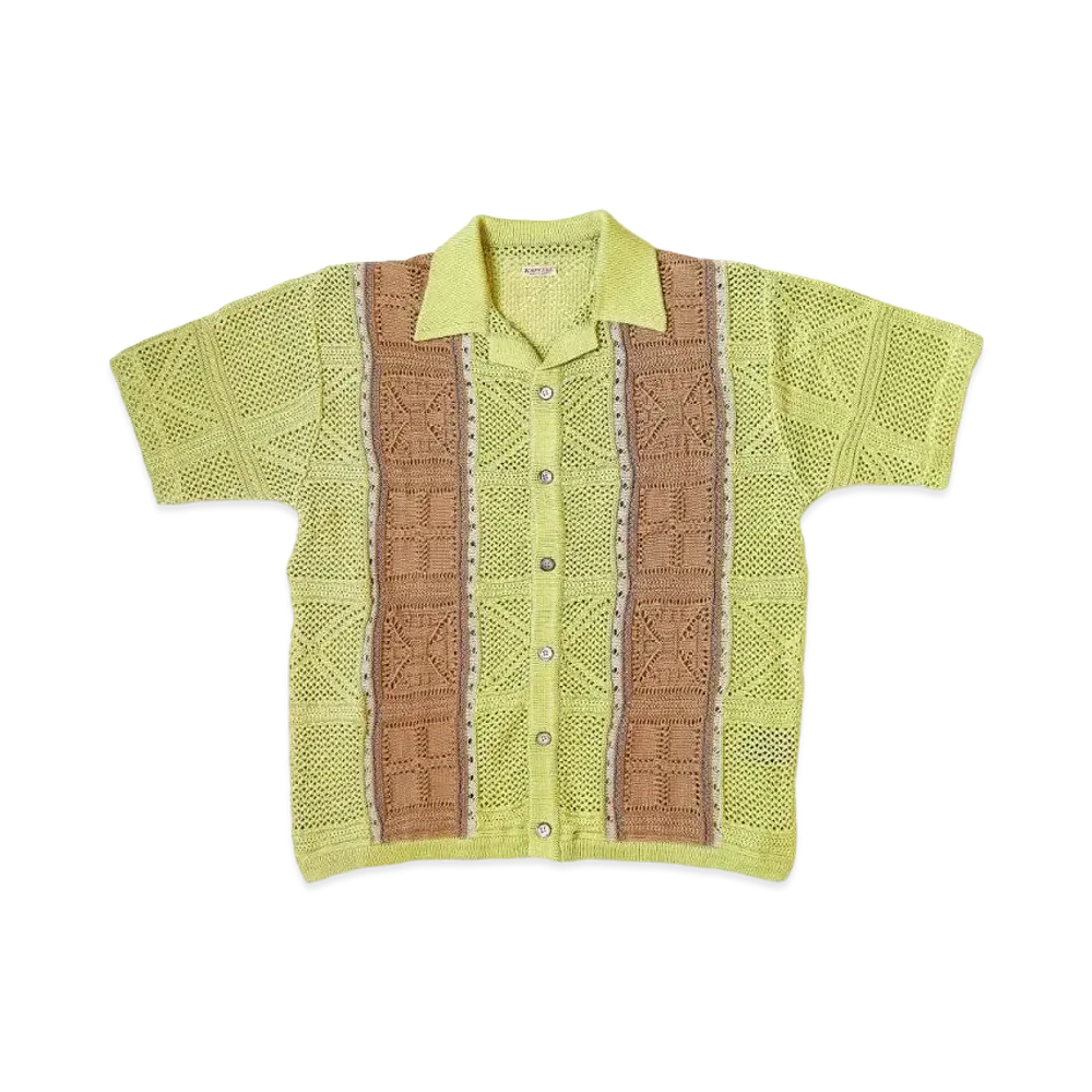 KAPITAL 7G Crochet Knit Tennessee Aloha Polo "Lime"