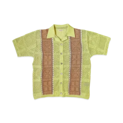 KAPITAL 7G Crochet Knit Tennessee Aloha Polo "Lime"