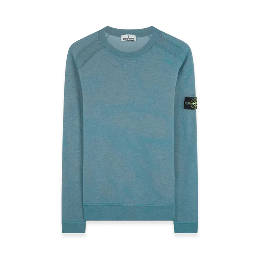 Stone Island 62290 Dust Colour Treatment Crewneck Sweatshirt - 21SS "Turquoise Melange"