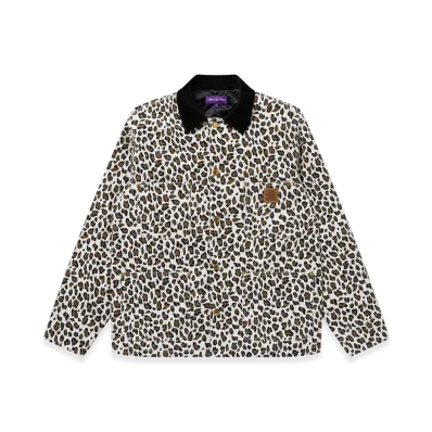 BlackEyePatch Leopard Patterned Coverall Jacket "White"