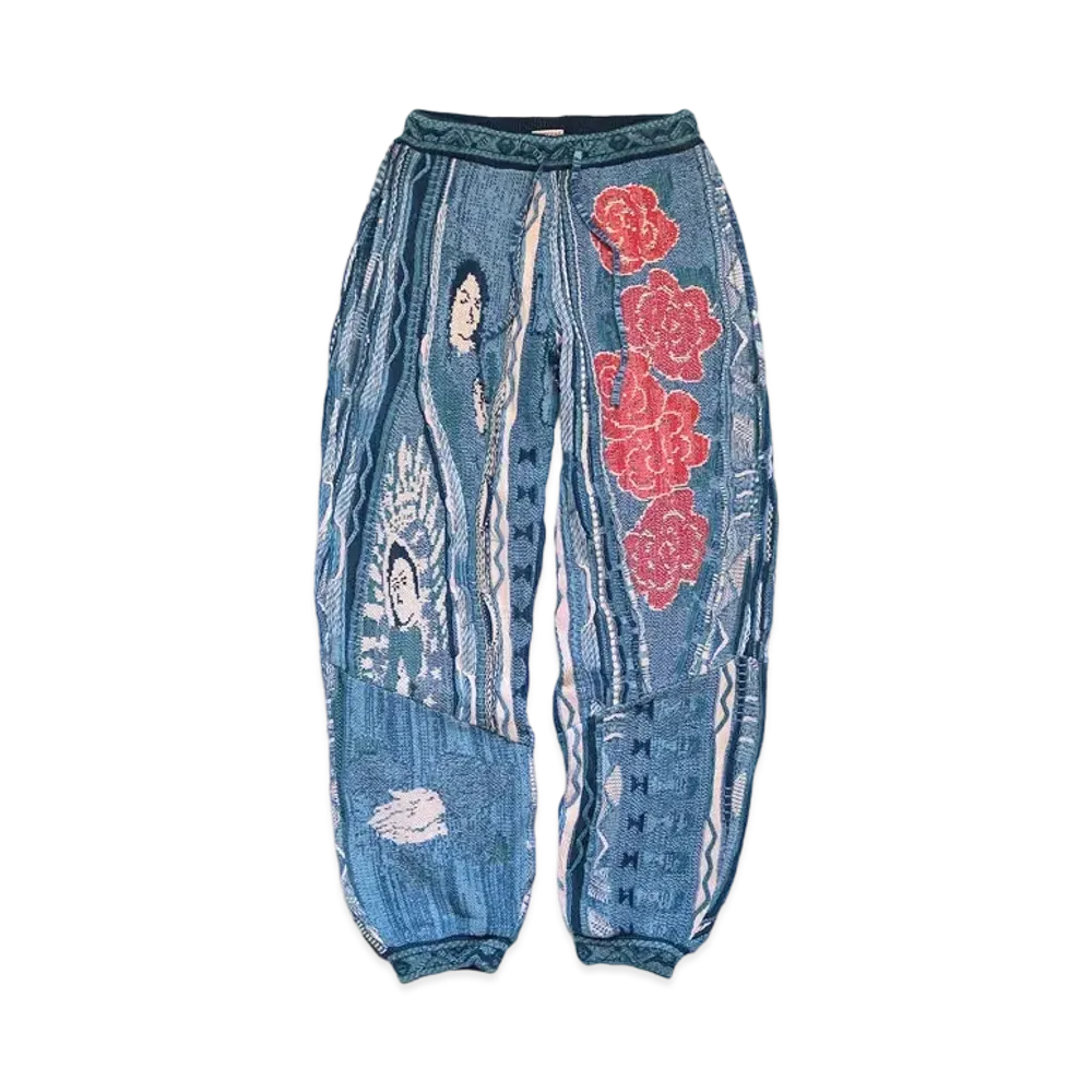 KAPITAL 7G KNIT VIRGIN MARIA GORDY SWEATSHIRT PANTS "Blue"