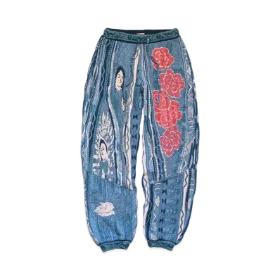 KAPITAL 7G KNIT VIRGIN MARIA GORDY SWEATSHIRT PANTS "Blue"