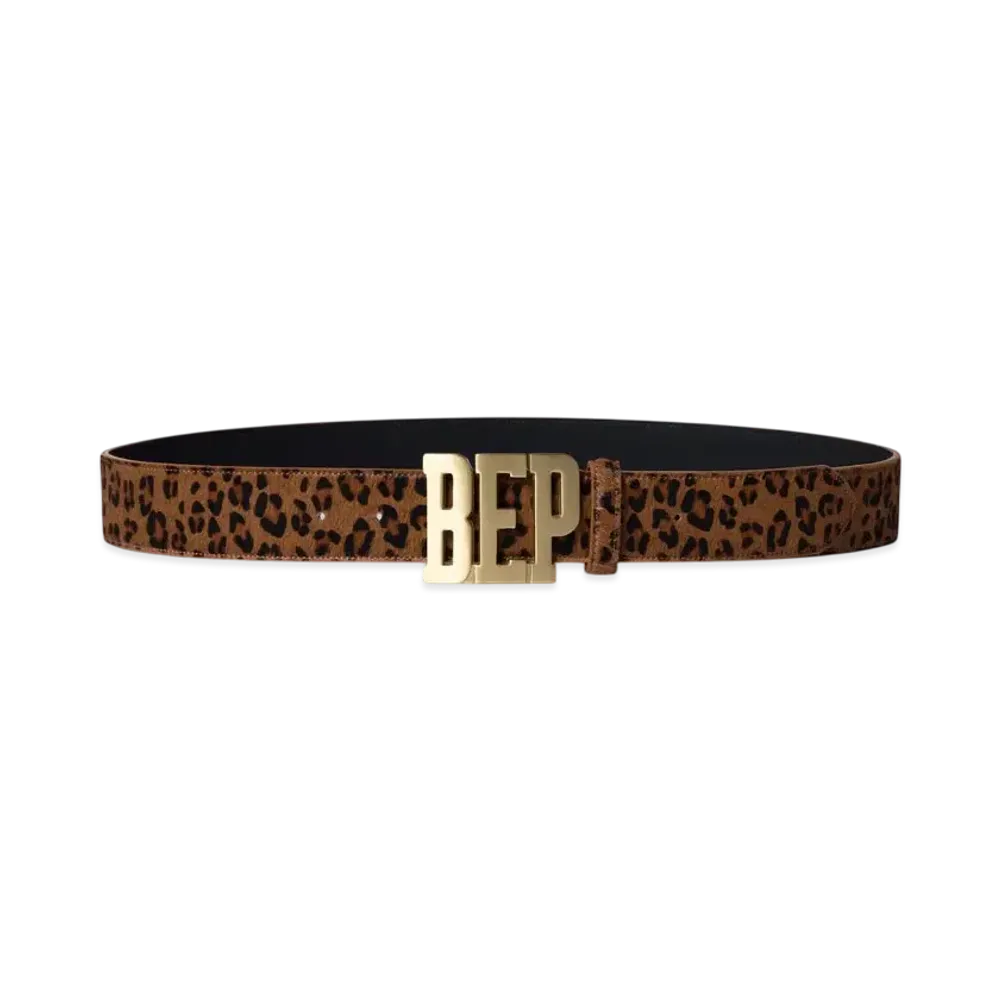 Blackeyepatch Leopard Patterned Letters Leather Belt "Leopard"