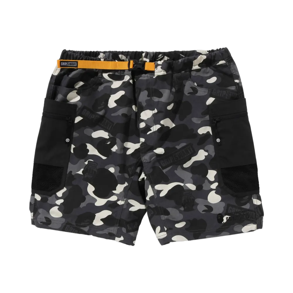 A BATHING APE x GRIP SWANY Camo Fireproof Gear Buggy Shorts "Black"