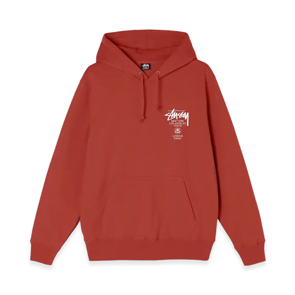 Stussy World Tour Hoodie 2021 "Brick"