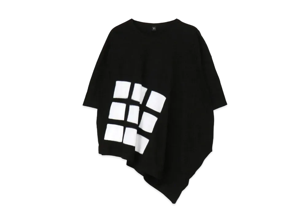 Yohji Yamamoto Y's STRONG TWIST BOARD DYE SIDE DRAPE T "Black"