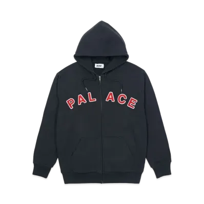 PALACE FELT LETTERS ZIP HOOD "Navy"