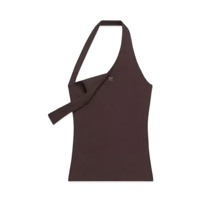Courreges Asymmetric Rib 90'S Tank Top "Chocolate"