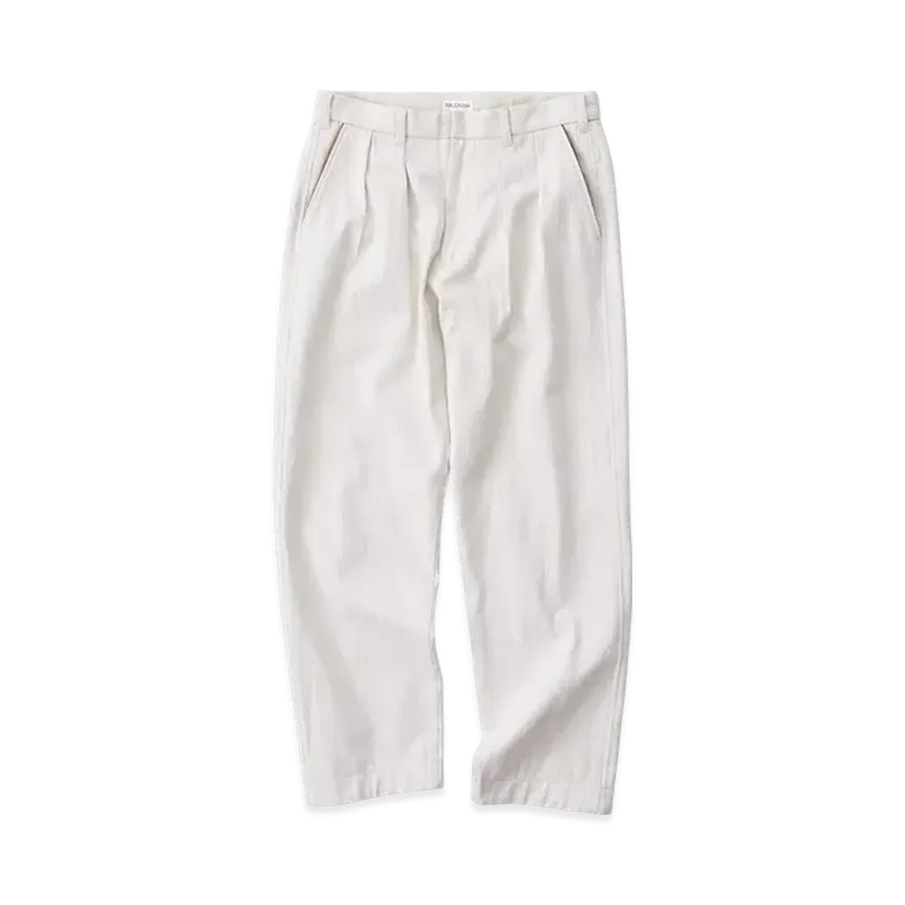 NICENESS Thierry Herringbone Hunting Trousers "Off White"