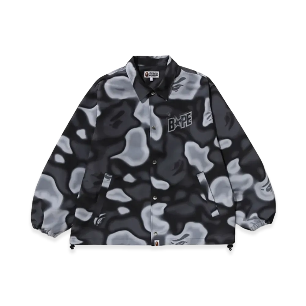 A BATHING APE Liquid Camo Bape Sta Relaxed Fit Coach Jacket "Black"