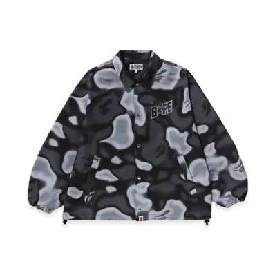 A BATHING APE Liquid Camo Bape Sta Relaxed Fit Coach Jacket "Black"