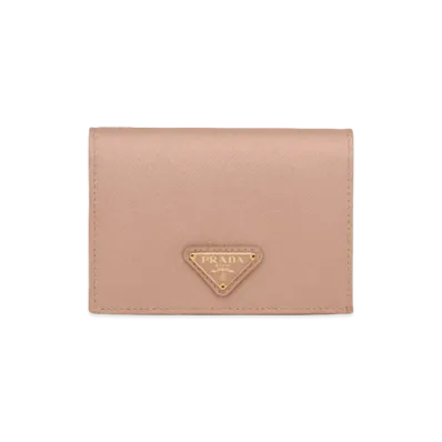 PRADA Small Saffiano Leather Wallet "Powder Pink"