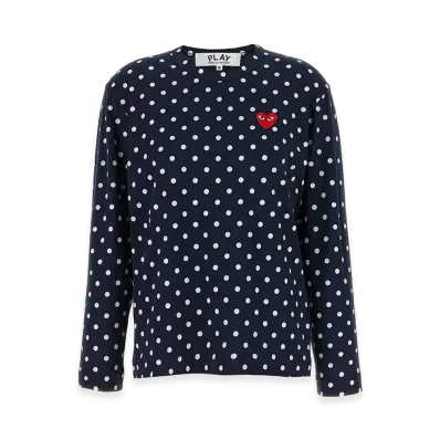 PLAY COMME des GARCONS Women's Emblem Long Sleeve T-Shirt "Blue"