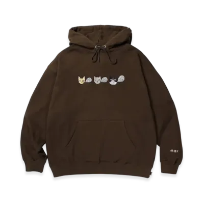 APHRODITEGANG GAKKIN x BUDSPOOL x NOKO Namedaruma Cat Hooded Sweatshirt "Brown"