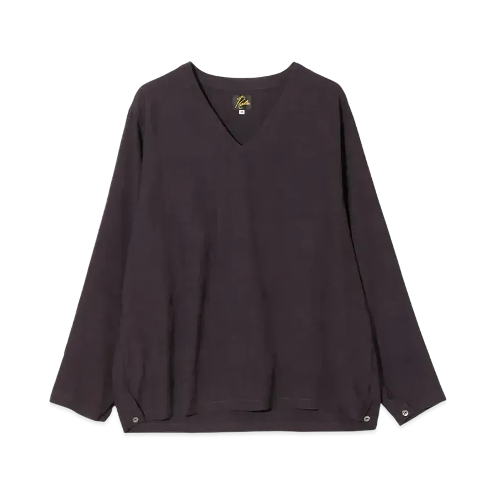 NEEDLES V-Neck P/O Shirt - Rayon Fine Pattern Jacquard "Purple"