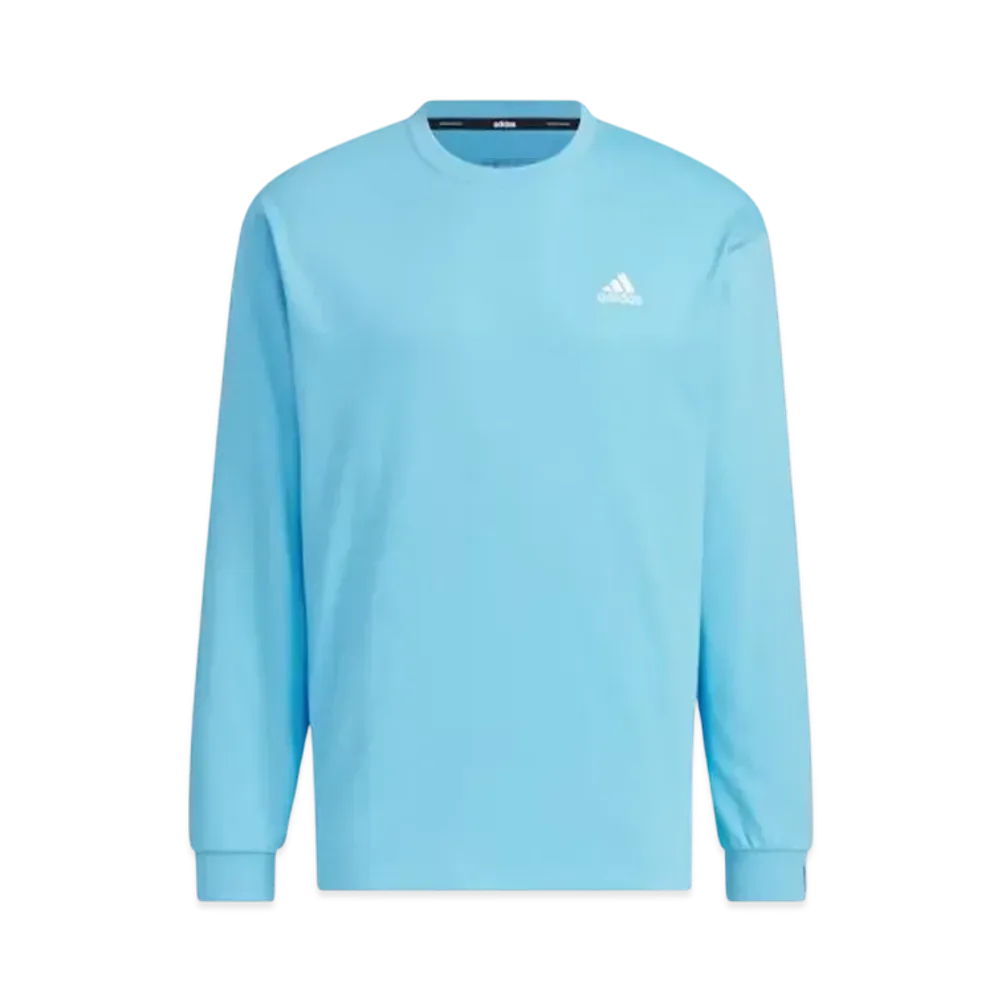 adidas Essentials Plus Loose Fit Small Logo Long Sleeve T-Shirt "Semi Blue Burst"