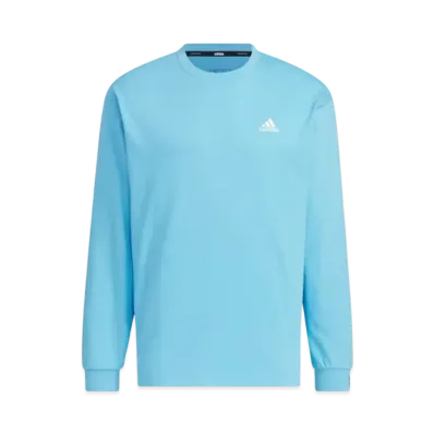 adidas Essentials Plus Loose Fit Small Logo Long Sleeve T-Shirt "Semi Blue Burst"