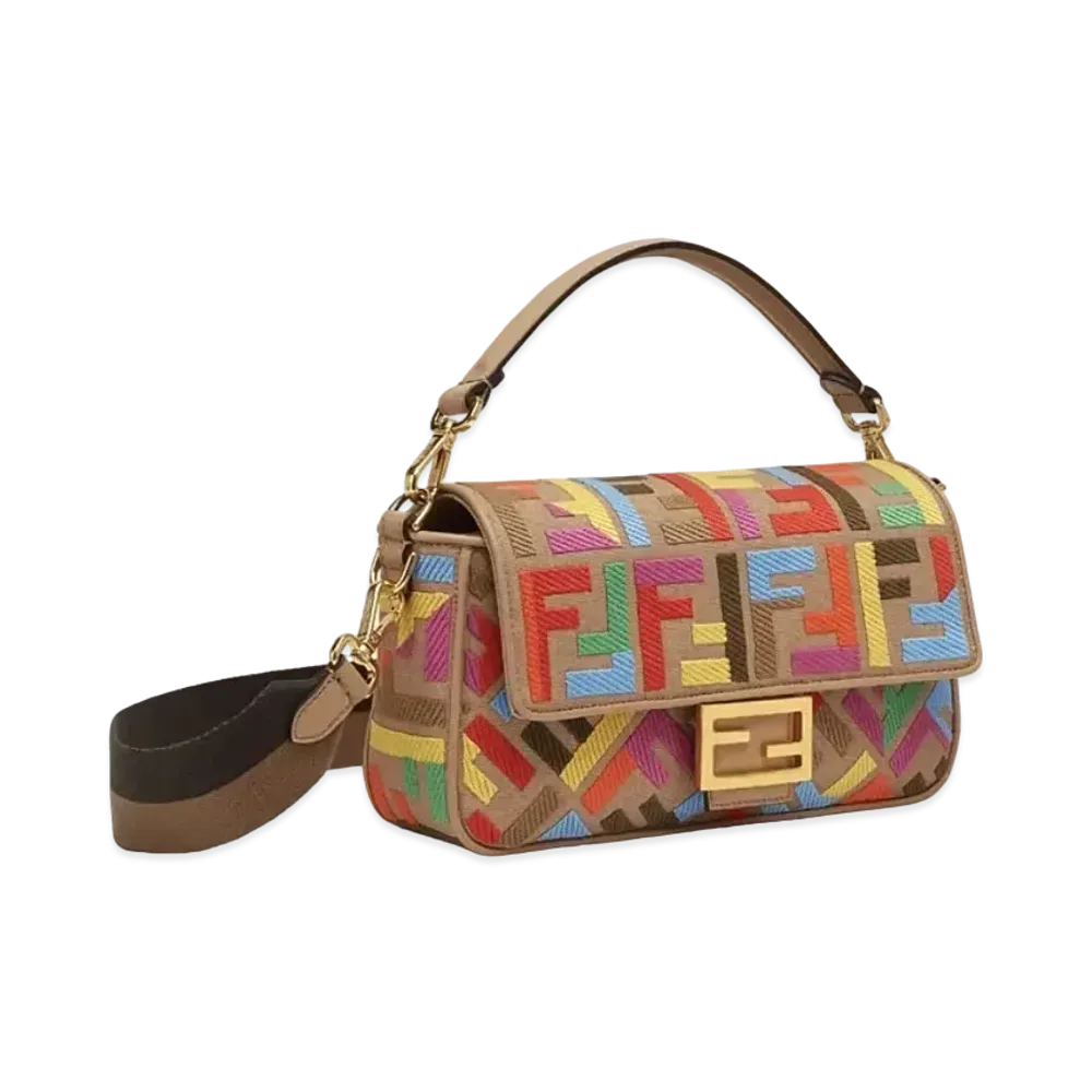 FENDI Baguette Ff Canvas Bag "Multicolor"