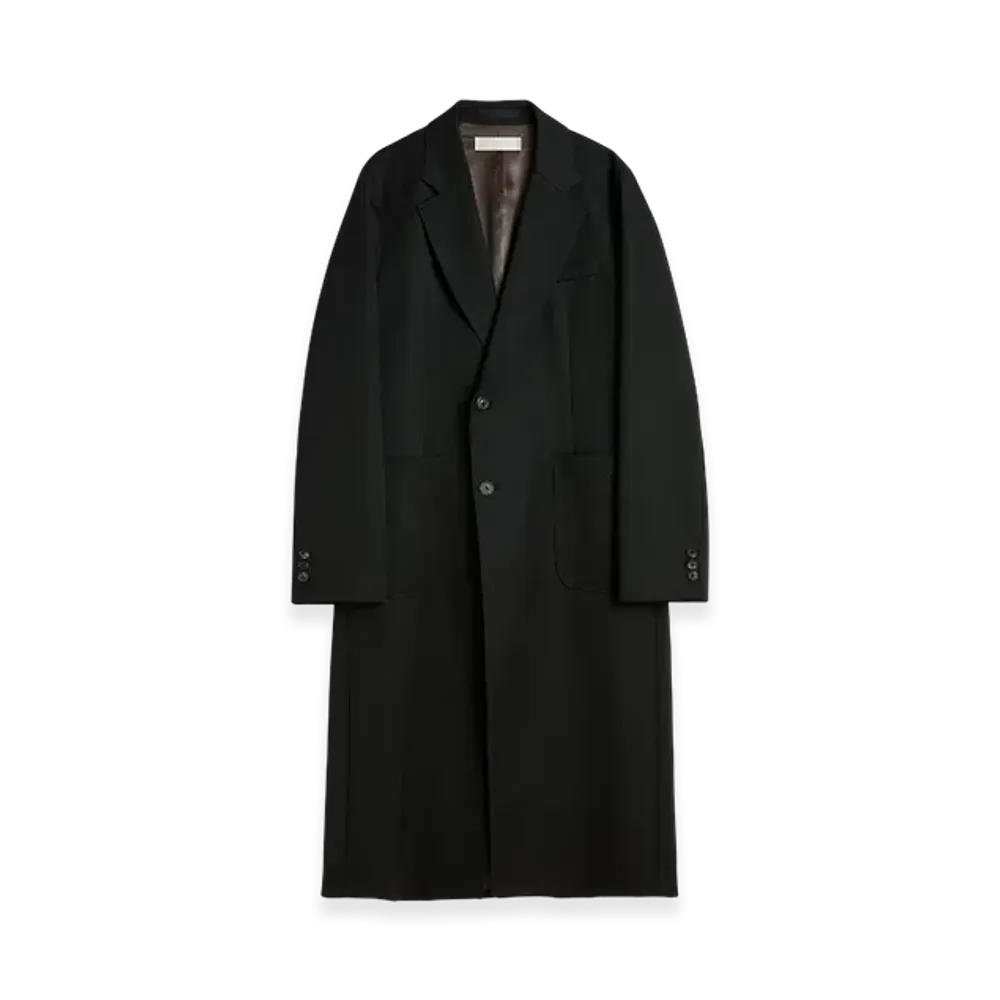 OUR LEGACY Robe Overcoat "Onyx Black Tech Sateen"