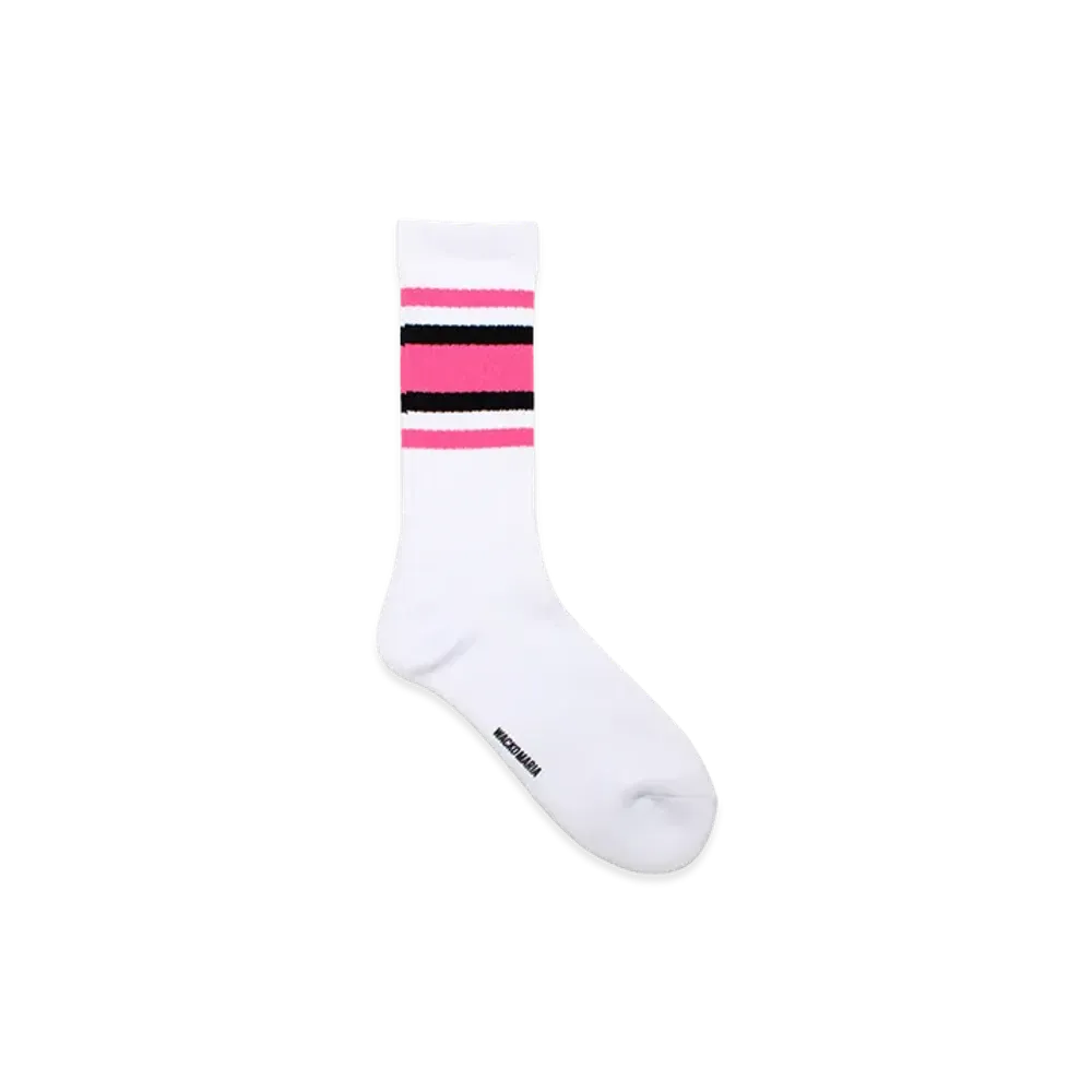 WACKO MARIA Sports Socks "White/Pink"
