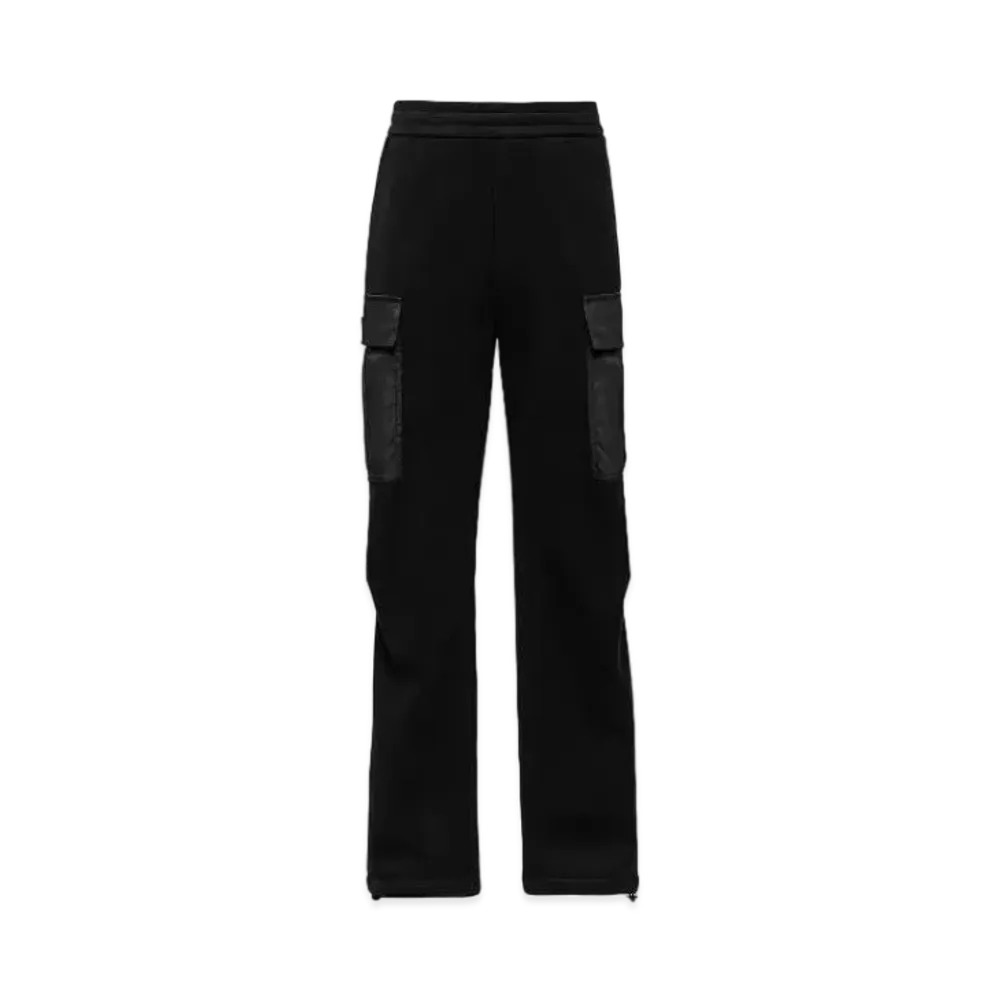 PRADA Cotton Fleece Pants With Re-Nylon Details "Black"